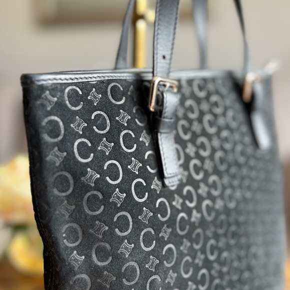 Celine Vintage Macadam Suede Tote - Picture 5 of 11